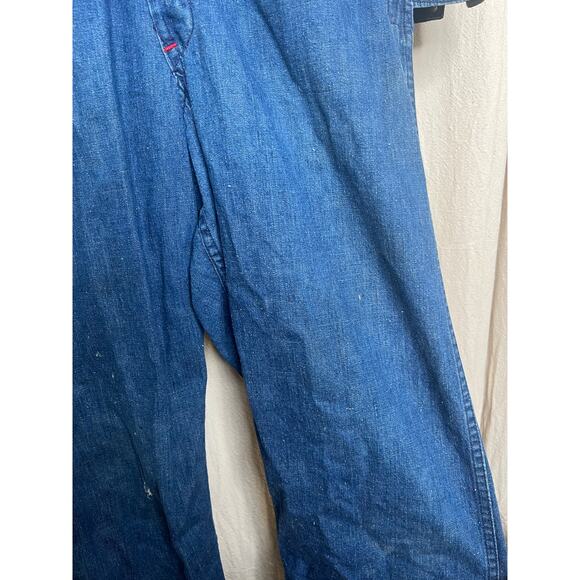 1950s Heavy Thick Distressed Denim Garage Grunge Coveralls Jumpsuit Work Wear M - Picture 8 of 12